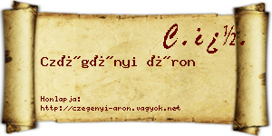 Czégényi Áron névjegykártya