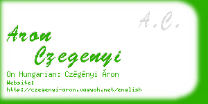 aron czegenyi business card