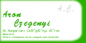 aron czegenyi business card